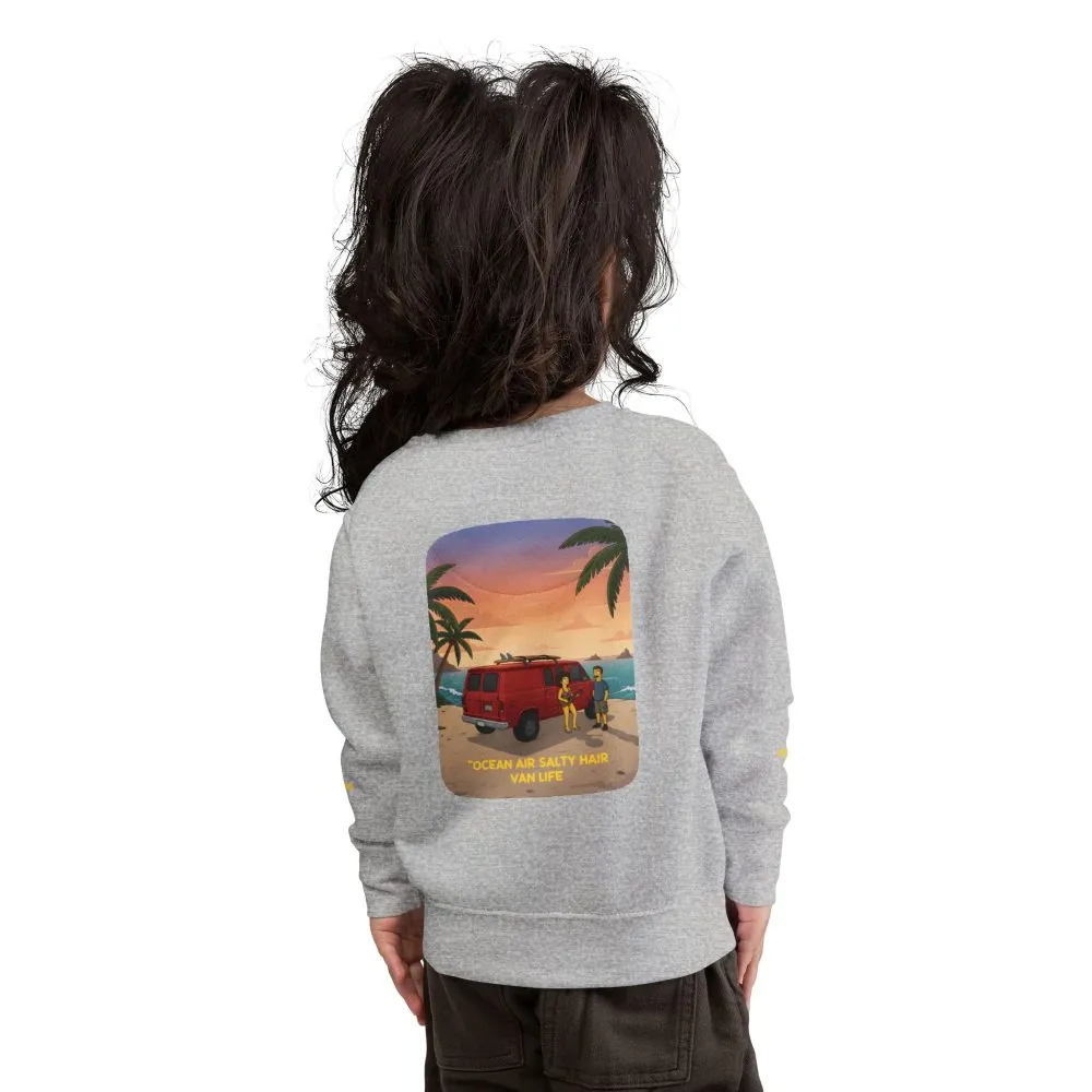 8739479316851480211_2048.jpeg Toddler Sweatshirt - "Ocean Air Salty Hair Van Life" (Design Sitcom-Line)
