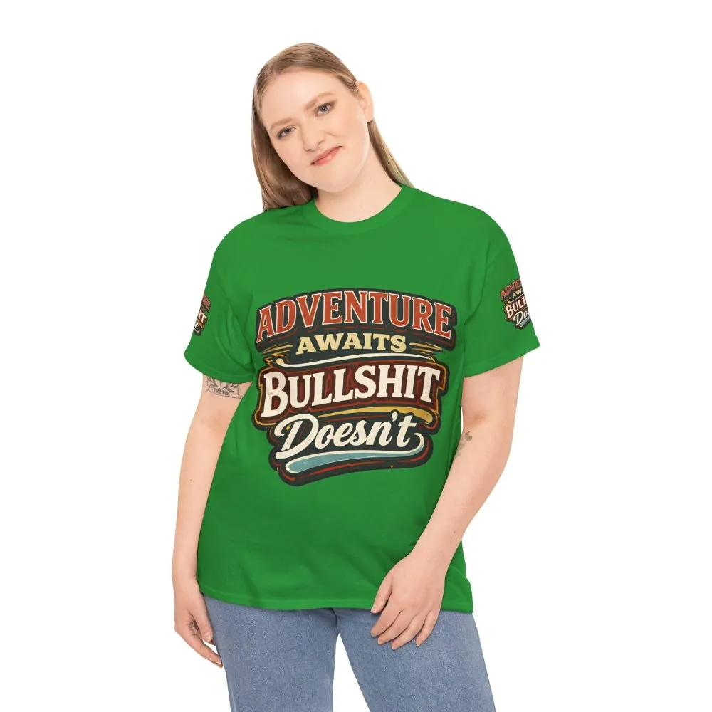 Unisex Heavy Cotton Tee — "Adventure Awaits" Design F**K-Line