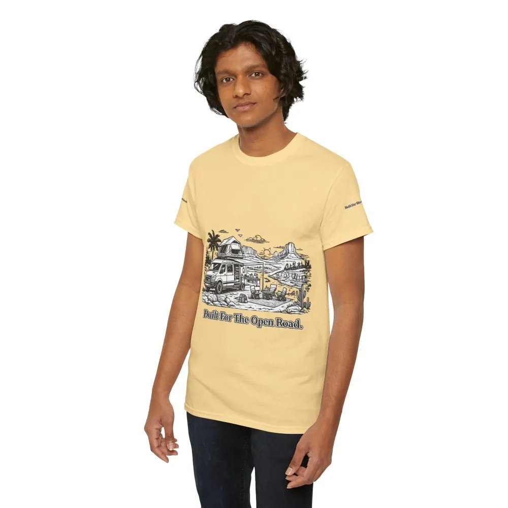 8744421575957408339_2048.jpeg Unisex Heavy Cotton Tee — "Built For The Open Road" Design Minimal-Line