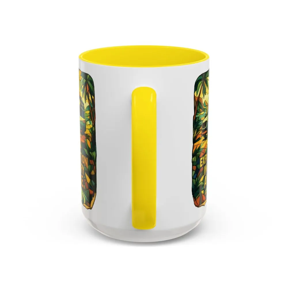 Accent Coffee Mug (11, 15oz) — "Exploration In Every Angle" Design Cubic-Line