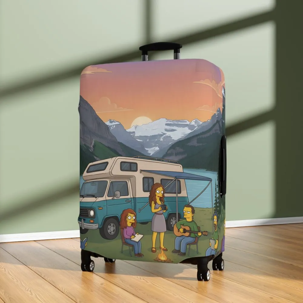 Luggage Cover — Adventure Camper Sketch Travel Suitcase(Design Sitcom-Line)