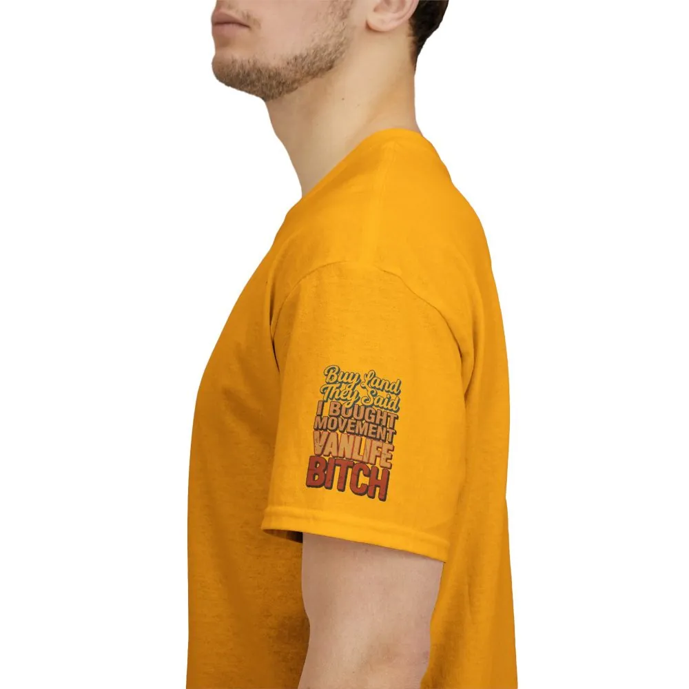 8775055605762526965_2048.jpeg Unisex Heavy Cotton Tee — "Buy Land They Said" Design F**K-Line