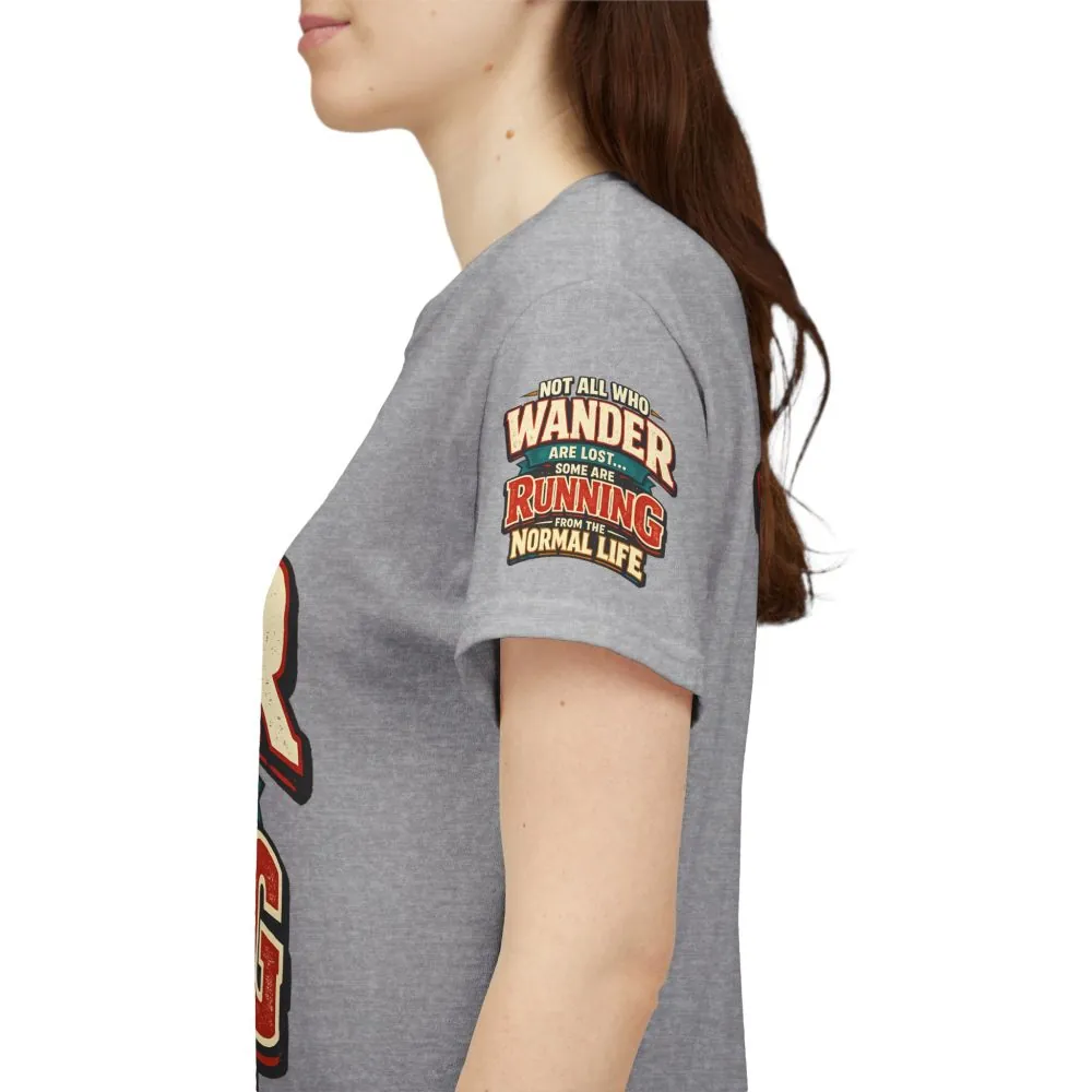 Unisex Heavy Cotton Tee — "Not All Who Wander Are Lost" Design F**K-Line