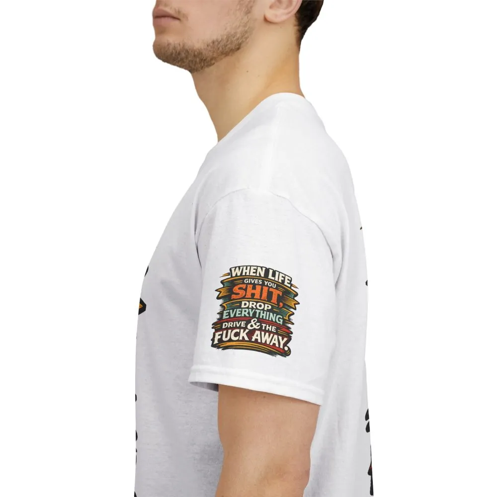 Unisex Heavy Cotton Tee — "When Live Gives You Shit" Design F**K-Line
