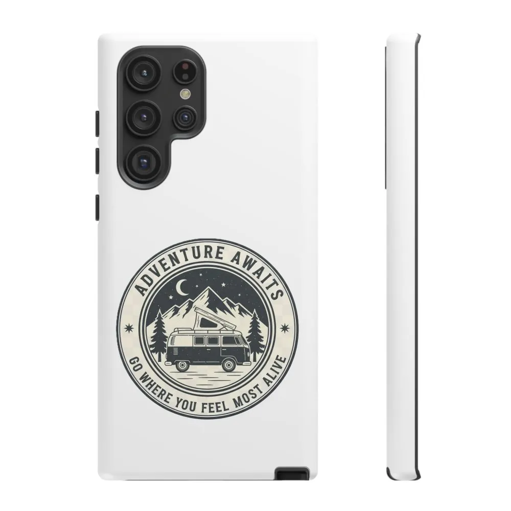 Phone Case — "Adventure Awaits-Go Where You Feel Most Alive" Camper Van Design