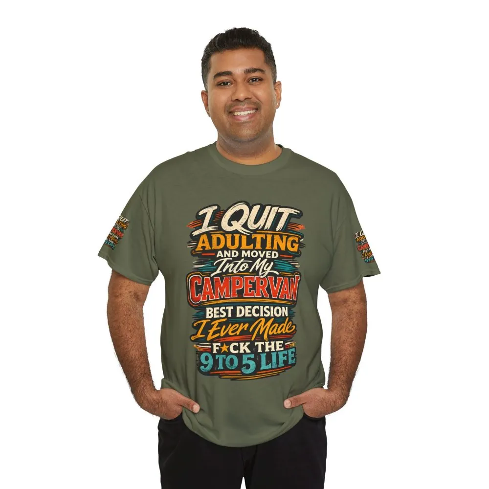 Unisex Heavy Cotton Tee — "I Quit Adulting" Design F**K-Line