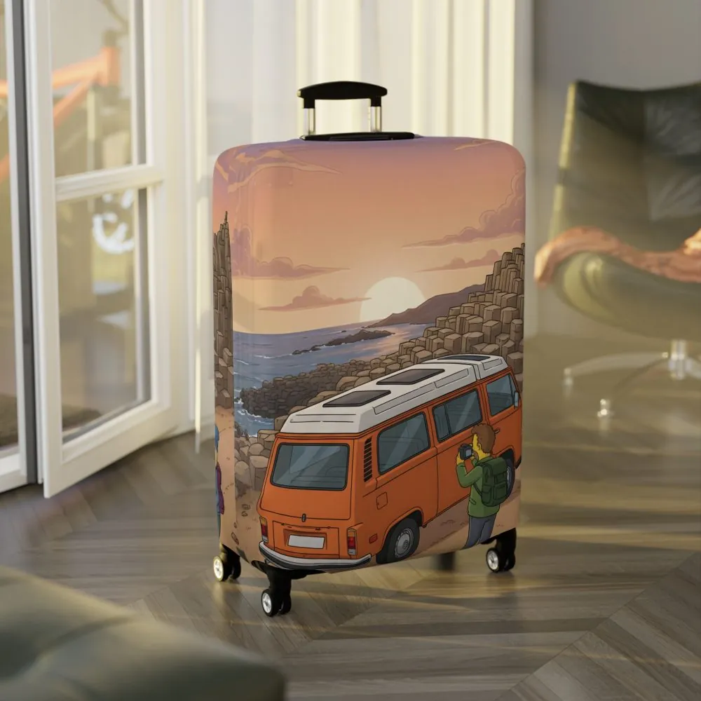 Luggage Cover — Adventure Camper Sketch Travel Suitcase(Design Sitcom-Line)