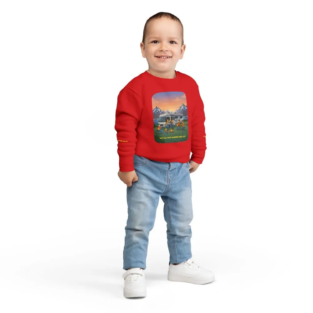 8815175156689078462_2048.jpeg Toddler Sweatshirt - "Not All Who Wander Are Lost" (Design Sitcom-Line)