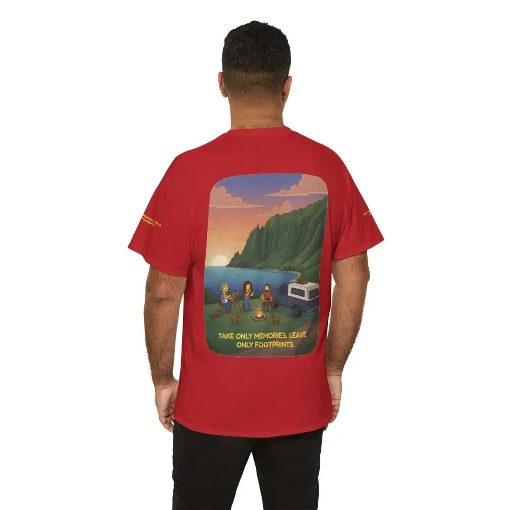 Unisex Heavy Cotton Tee — "Take Only Memories-Leave Only Footprints" Design Sitcom-Line