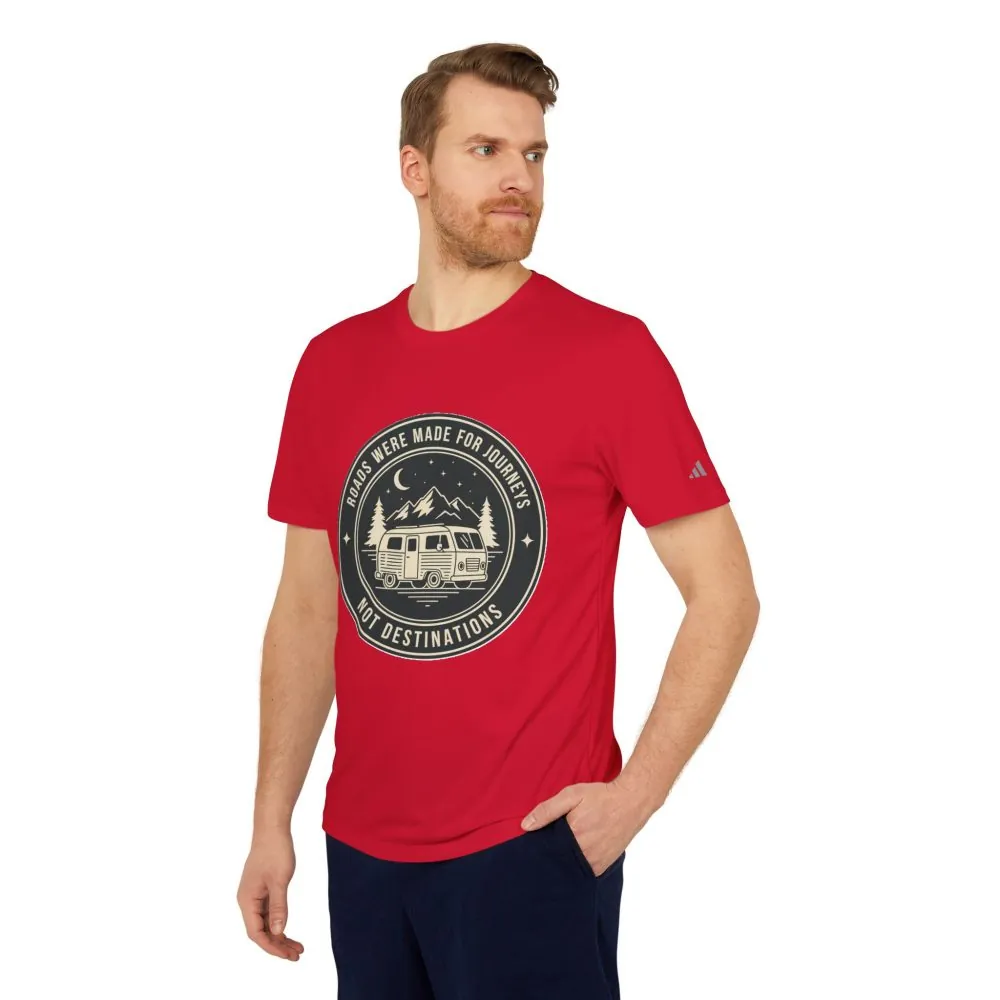 T-Shirt(Adidas) — 'ROAD WHERE MADE FOR JOURNEYS-NOT DESTINATIONS' (font + back printed) Brand Adidas