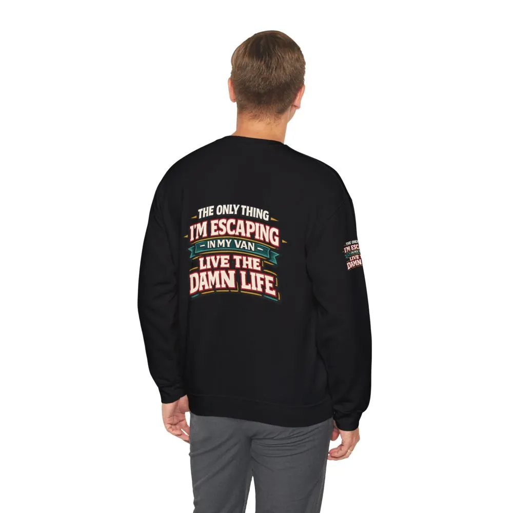 8850536227554190380_2048.jpeg Unisex Heavy Blend™ Crewneck Sweatshirt — "The Only Thing I´m Escaping" Design F**K-Line