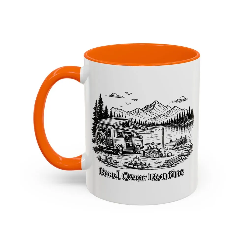 8850760530764371363_2048.jpeg Accent Coffee Mug (11, 15oz) — "Road Over Routine" Design Minimal-Line