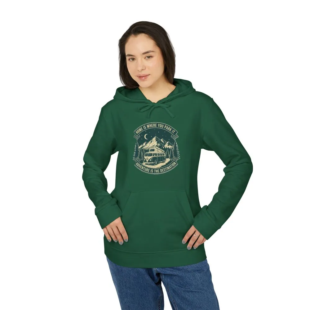 8862613241115255189_2048.jpeg Hoodie(Adidas) — "Home Is Where You Park It-Adventure is the destination" Outdoor Travel Pullover (Front + Back Printed)
