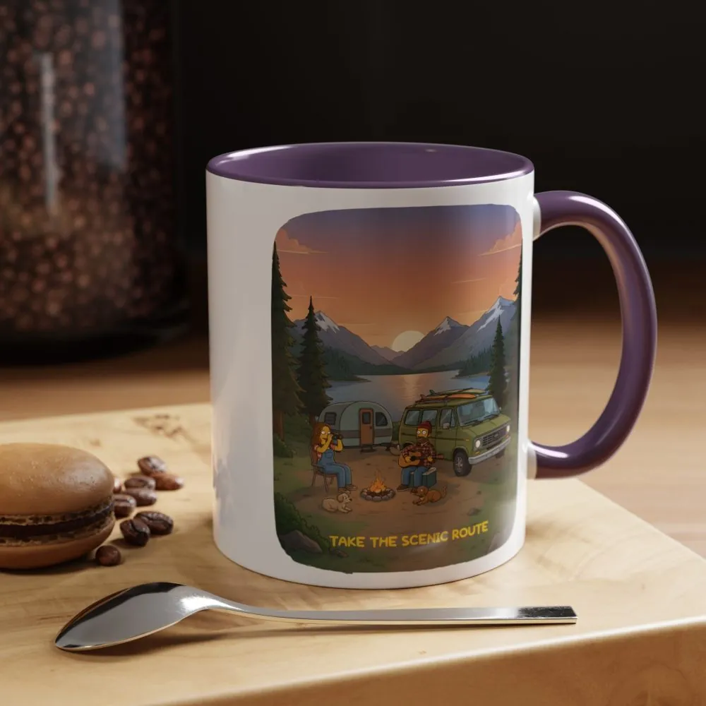 8867068183708949161_2048.jpeg Accent Coffee Mug (11, 15oz) — "Take The Scenic Route" Design Sitcom-Line