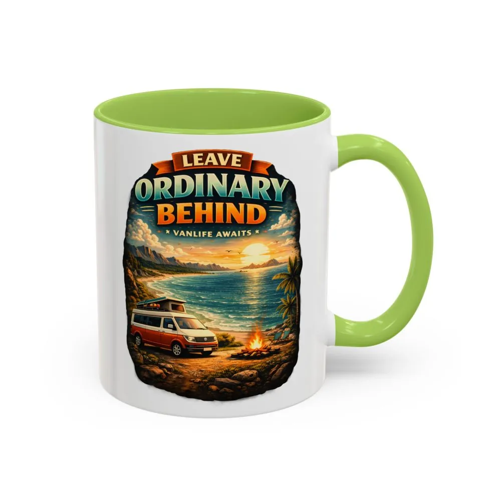 Accent Coffee Mug (11, 15oz) — "Leave Ordinary Behind" Design Scenic-Line
