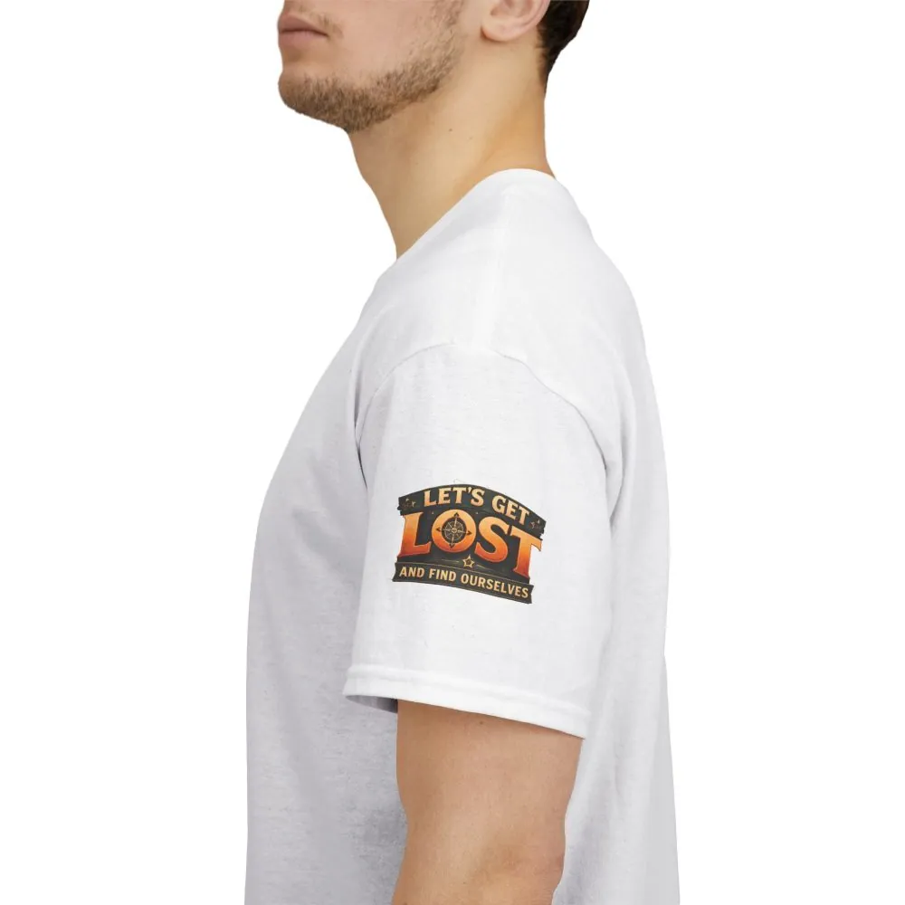 Unisex Heavy Cotton Tee — "Let´s Get Lost And Found Ourselfs" Design Scenic-Line