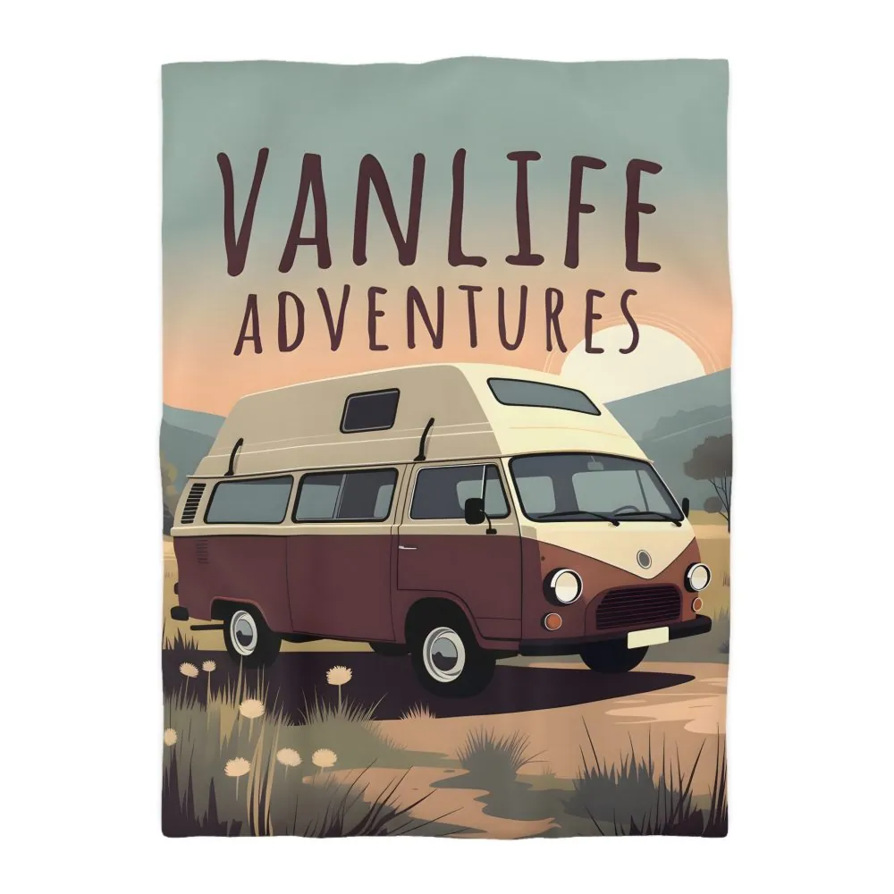 Duvet Cover - 'Vanlife Adventures' Retro Camper Bedding