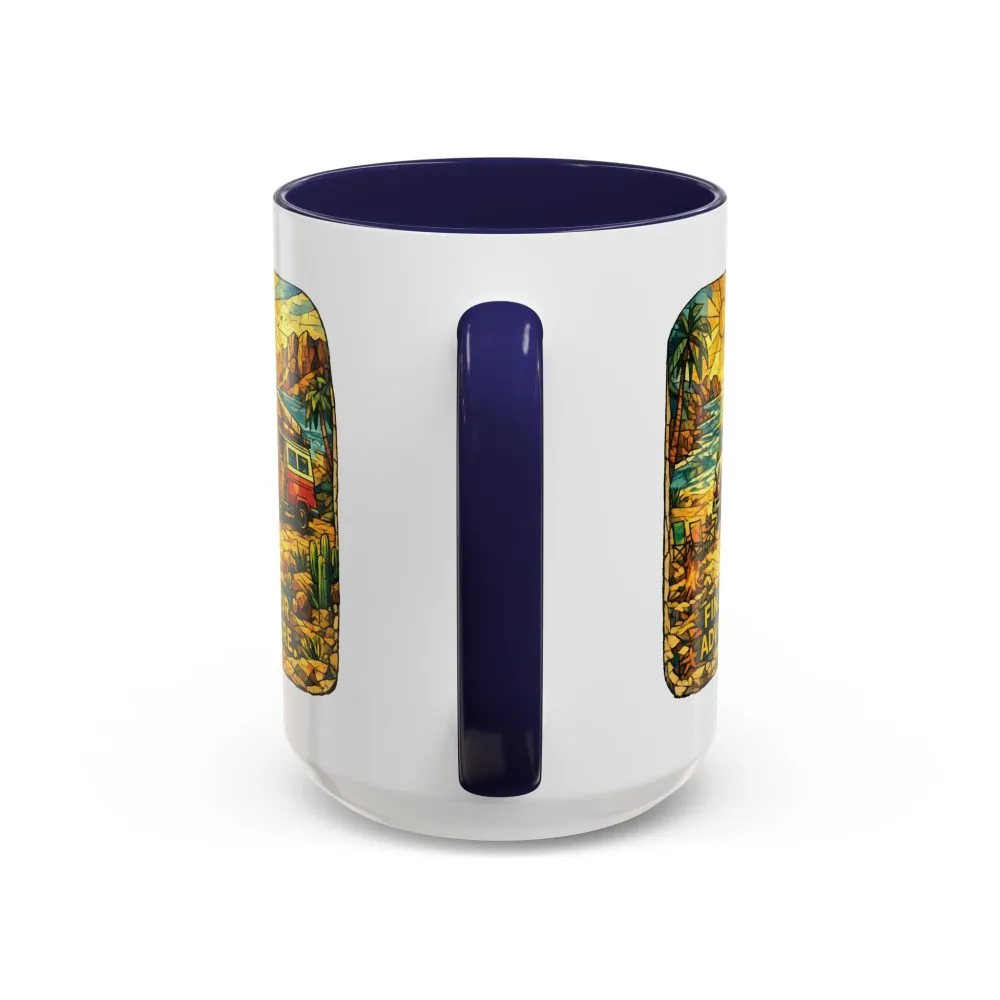 8882595976884973452_2048.jpeg Accent Coffee Mug (11, 15oz) — ""Find Your Adventure"" Design Cubic-Line