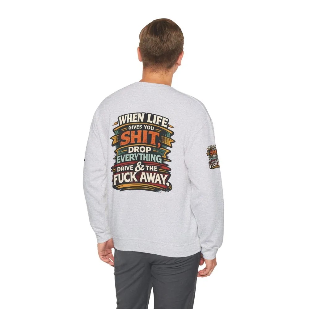 8898264225768495274_2048.jpeg Unisex Heavy Blend™ Crewneck Sweatshirt — "When Live Gives You Shit" Design F**K-Line