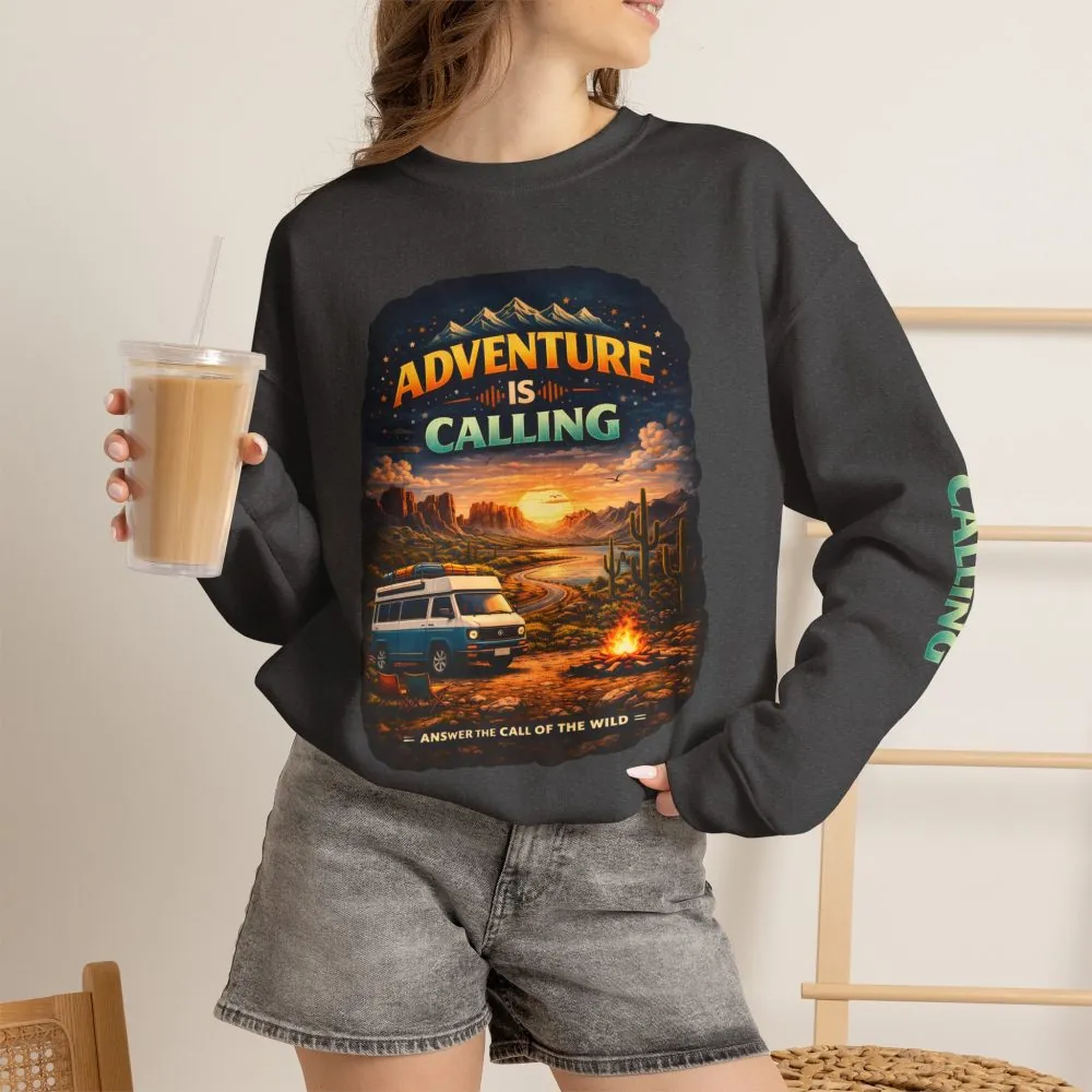 8906336965659200761_2048.jpeg Unisex Heavy Blend™ Crewneck Sweatshirt — "Adventure Is Calling" Design Scenic-Line