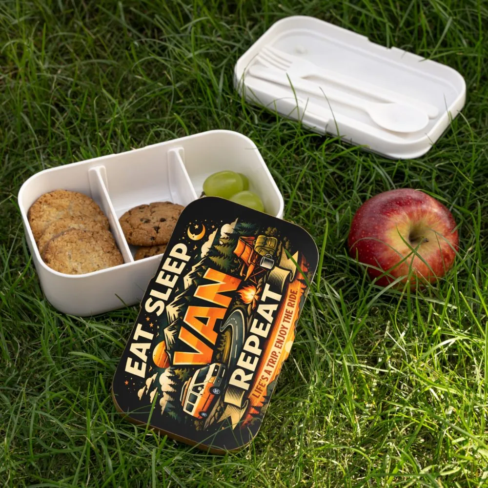 Adventure Camper Bento Box — Eat Sleep Van Repeat Camping Lunchbox | Van Life Camper Meal Box