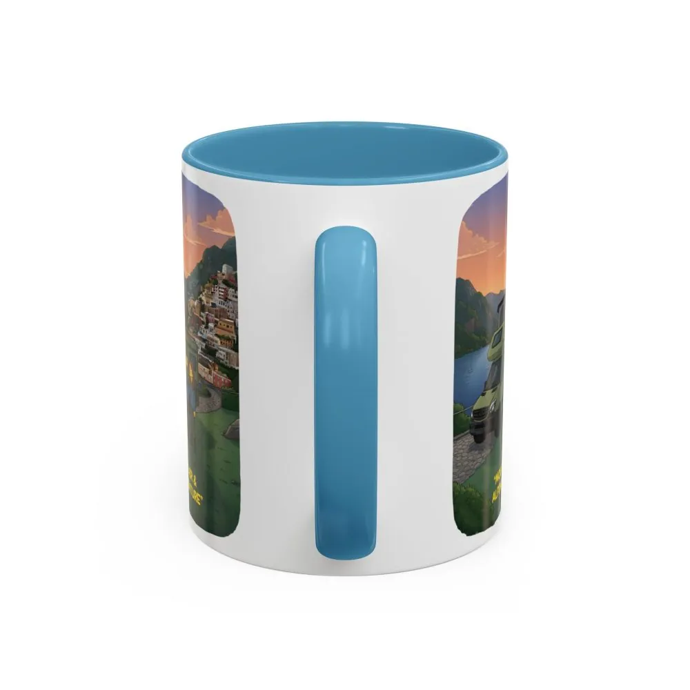 Accent Coffee Mug (11, 15oz) — "Mountain Air And Alpine Adventure"" Design Sitcom-Line