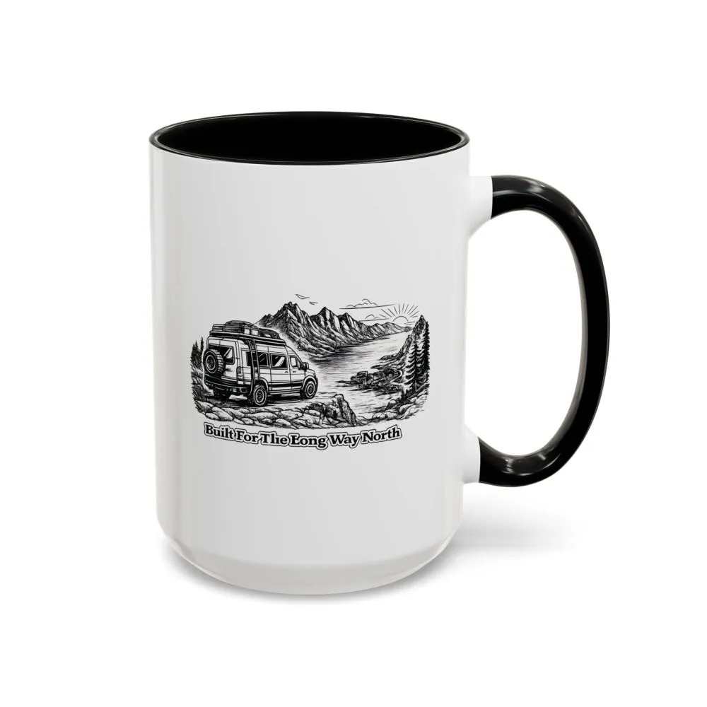 Accent Coffee Mug (11, 15oz) — "Built For The Long Way North" Design Minimal-Line