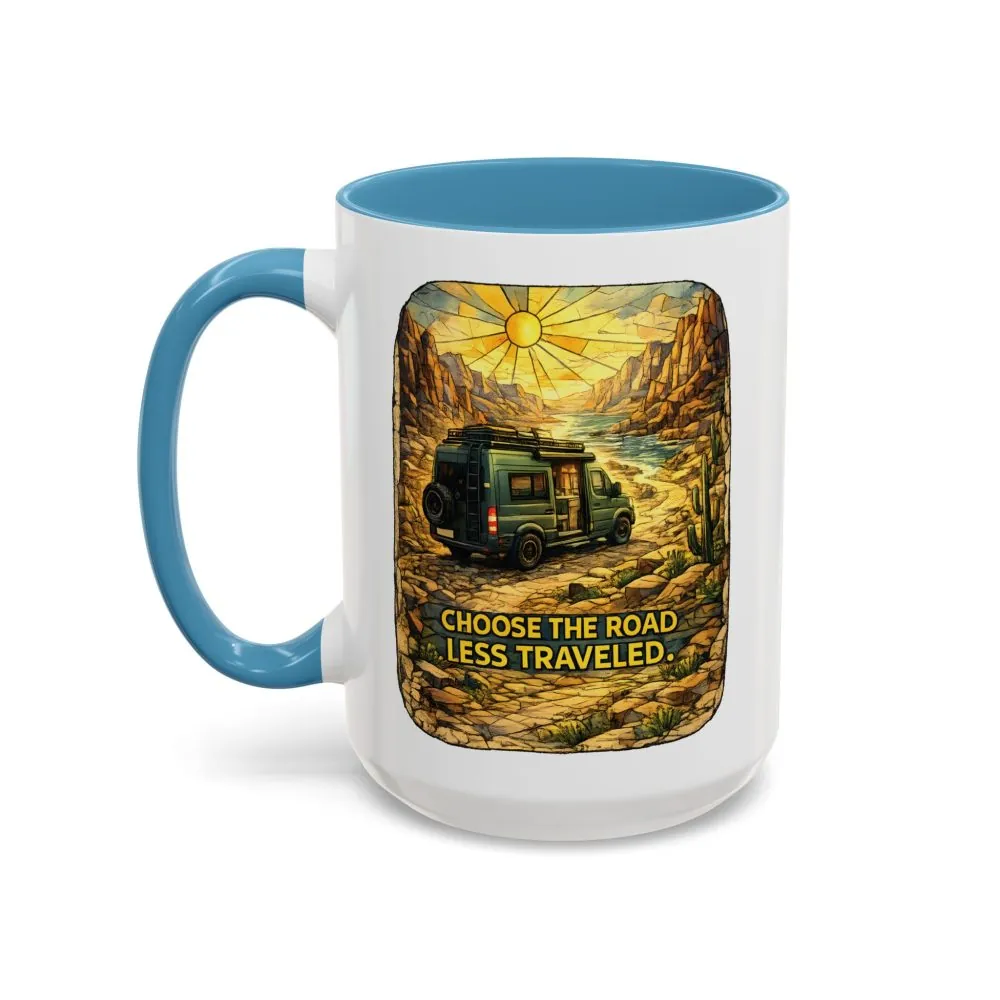 8941253040065909651_2048.jpeg Accent Coffee Mug (11, 15oz) — "Choose The Road Less Traveled" Design Cubic-Line