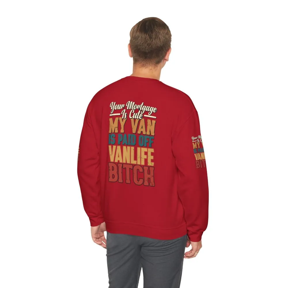 Unisex Heavy Blend™ Crewneck Sweatshirt — "Your Mortgage Is Cute" Design F**K-Line