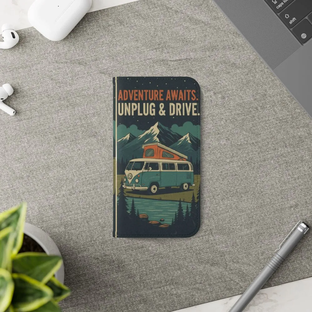 Flip Phone Case — "Fuel Your Journey, Not the Wifi" Wallet Cover