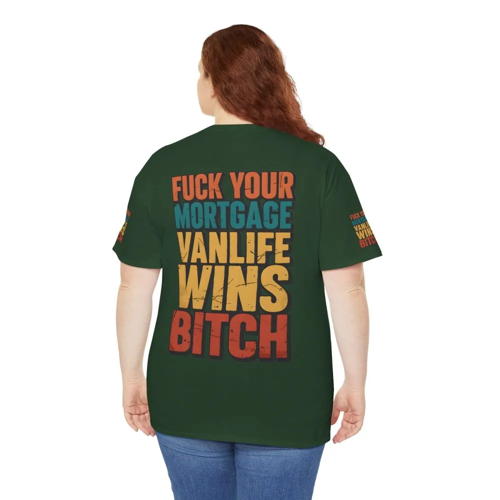 Unisex Heavy Cotton Tee — "Fuck Your Mortgage" Design F**K-Line