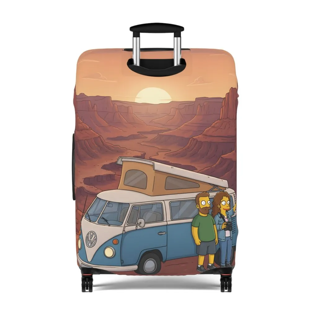 Luggage Cover — Adventure Camper Sketch Travel Suitcase(Design Sitcom-Line)