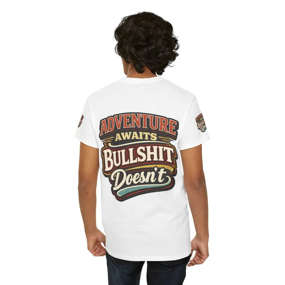 Unisex Heavy Cotton Tee — "Adventure Awaits" Design F**K-Line