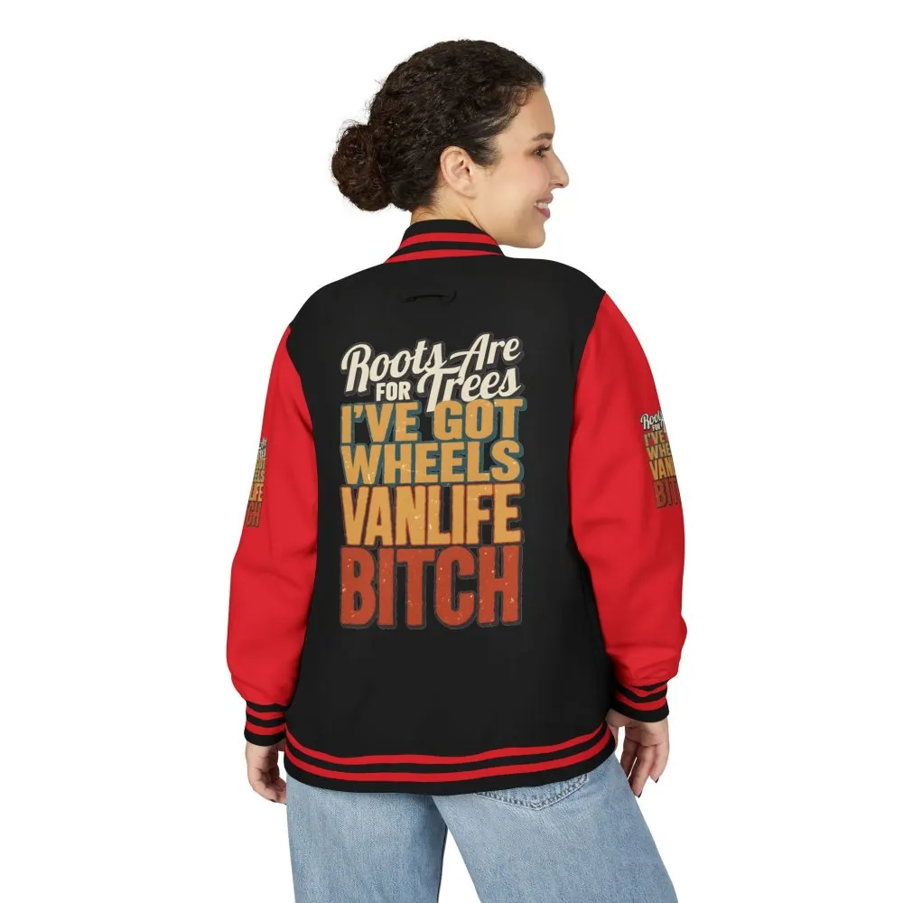 Unisex Heavyweight Letterman Jacket — "Roots Are For Trees" Design F**K-Line