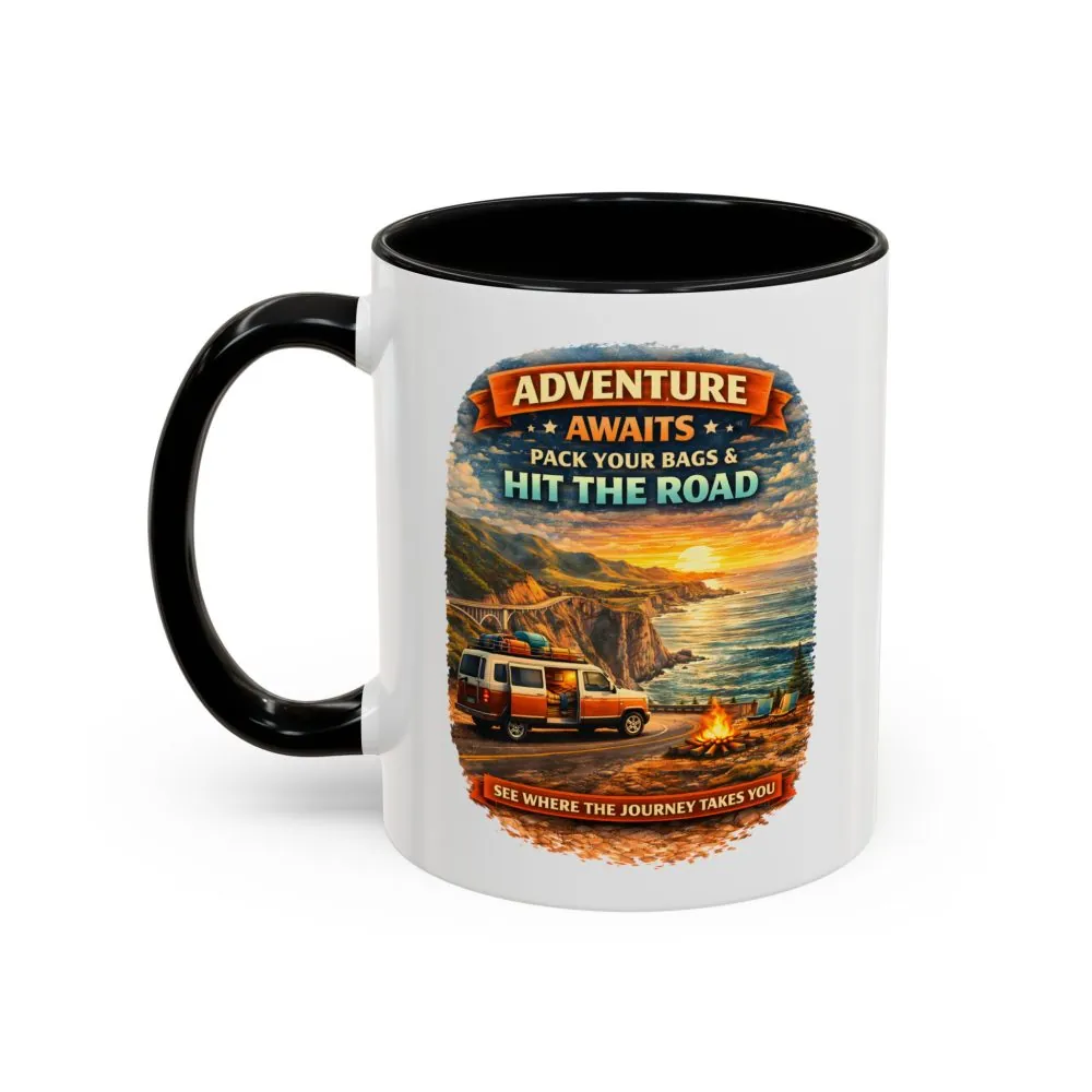 900769280053287516_2048.jpeg Accent Coffee Mug (11, 15oz) — "Adventure Awaits-Pack Your Bags" Design Scenic-Line