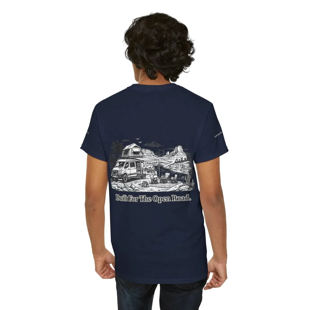 9011415050157226628_2048.jpeg Unisex Heavy Cotton Tee — "Built For The Open Road" Design Minimal-Line