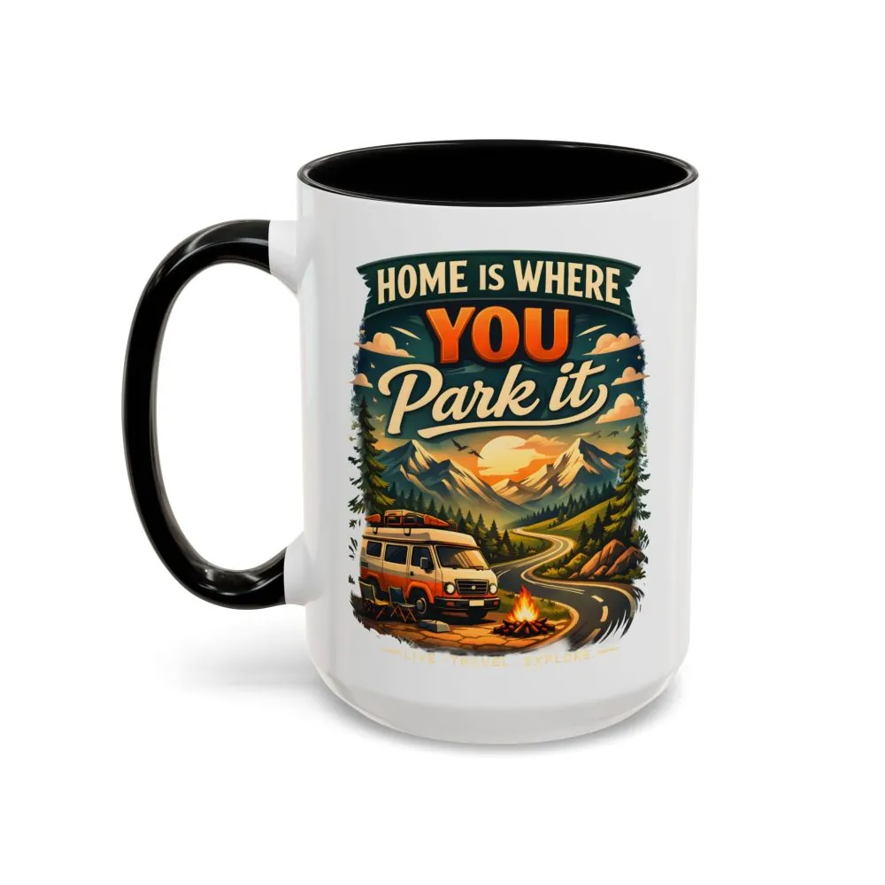 9038966913888341220_2048.jpeg Accent Coffee Mug (11, 15oz) — "Home Is Where You Park It" Design Scenic-Line