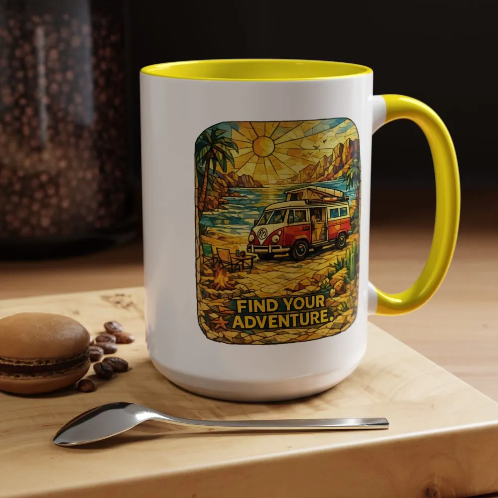 9040526819504608244_2048.jpeg Accent Coffee Mug (11, 15oz) — ""Find Your Adventure"" Design Cubic-Line