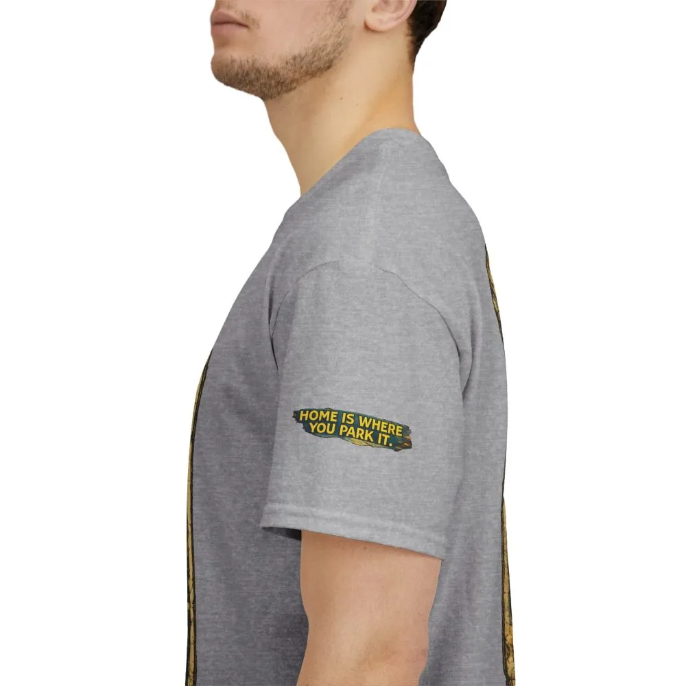 Unisex Heavy Cotton Tee — "Home Is Where You Park It" Design Cubic-Line