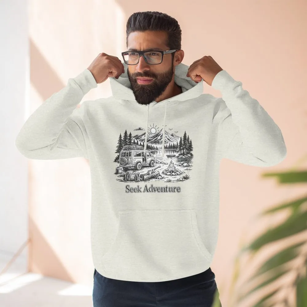 9052052005460409134_2048.jpeg Three-Panel Fleece Hoodie - "Seek Adventure" Design Minimal-Line
