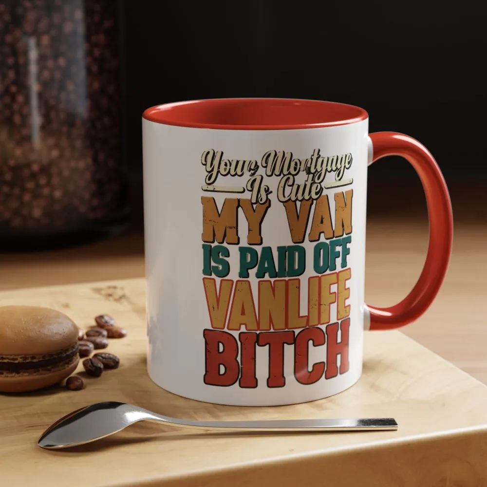 Accent Coffee Mug (11, 15oz) — "Your Mortgage Is Cute" Design F**K-Line