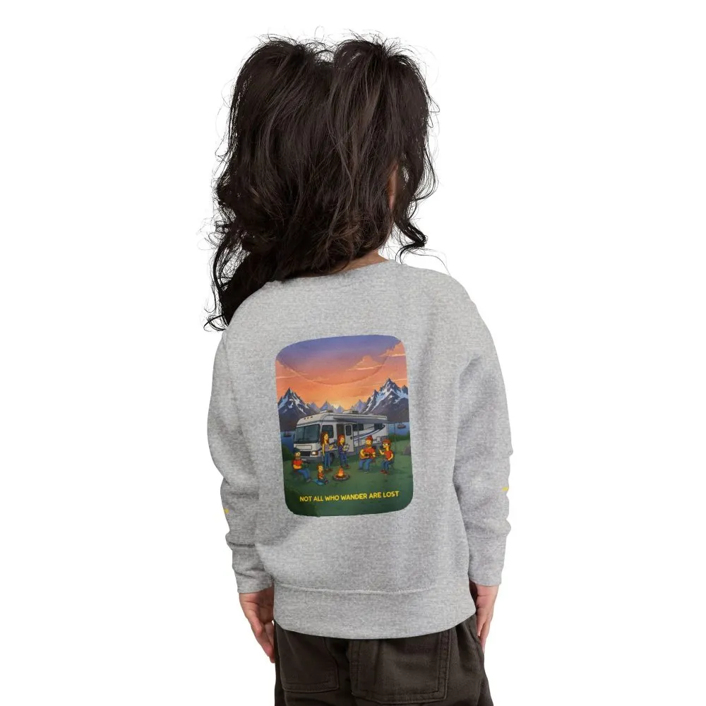 9069658001944205294_2048.jpeg Toddler Sweatshirt - "Not All Who Wander Are Lost" (Design Sitcom-Line)