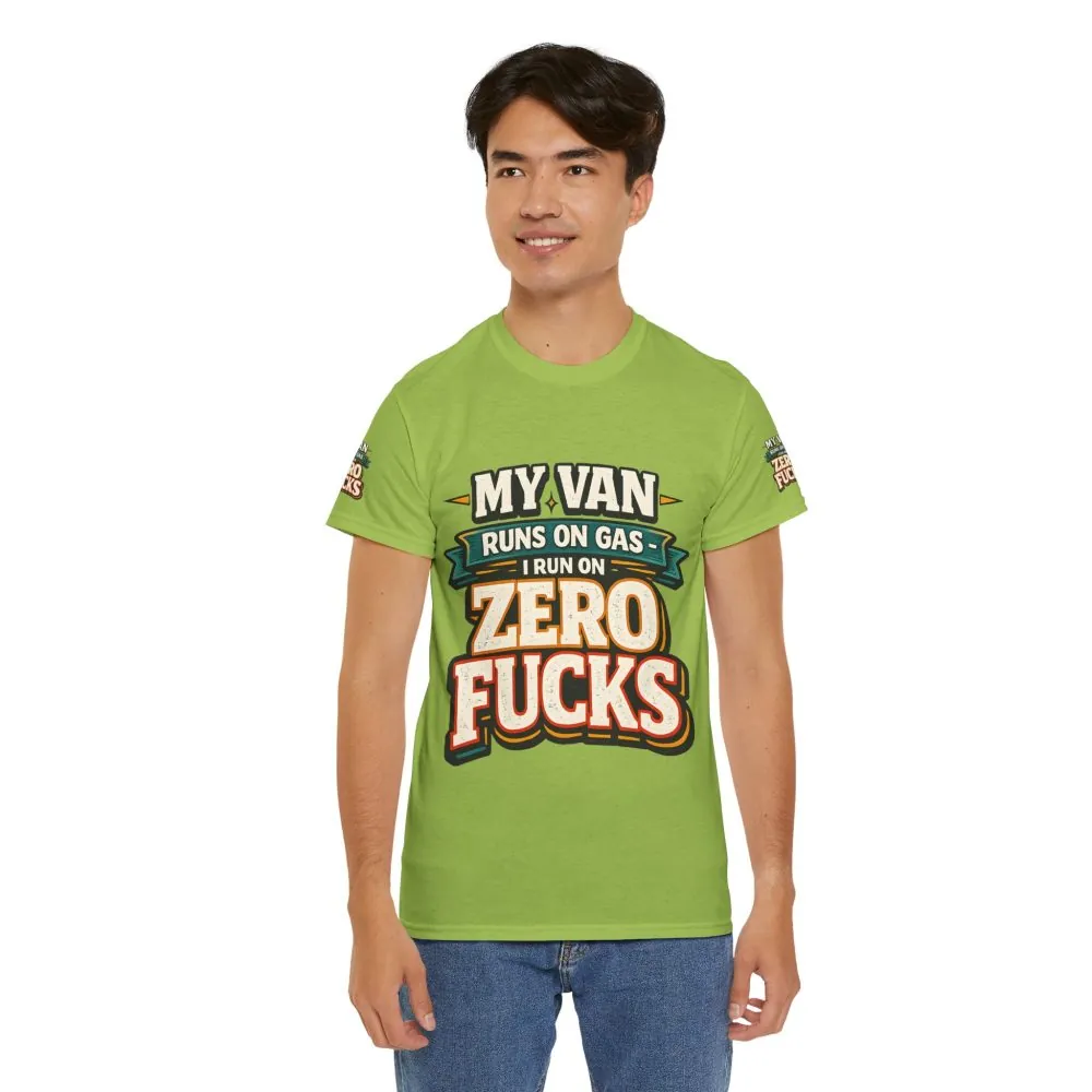 Unisex Heavy Cotton Tee — "My Van Runs On Gas" Design F**K-Line