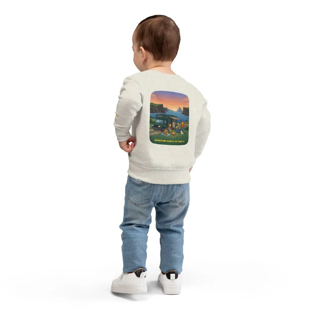 Toddler Sweatshirt - "Adventure Awaits-Go Find It" (Design Sitcom-Line)