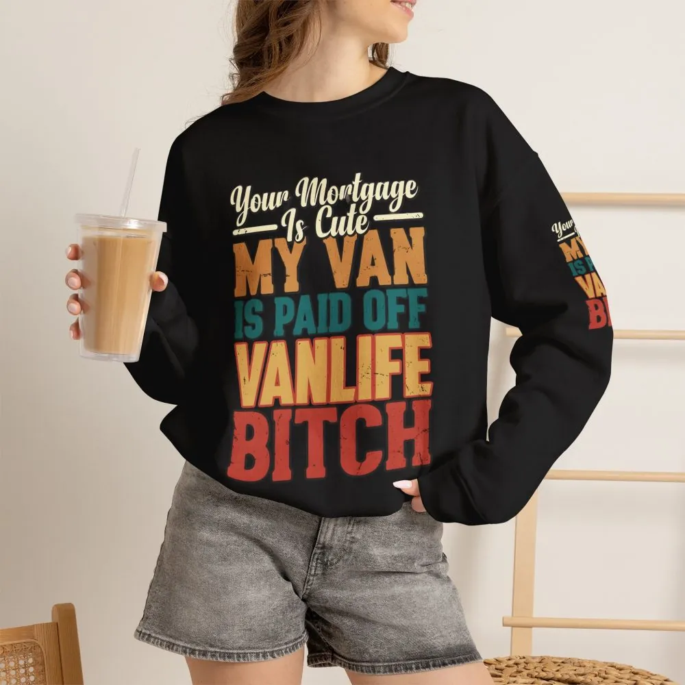Unisex Heavy Blend™ Crewneck Sweatshirt — "Your Mortgage Is Cute" Design F**K-Line