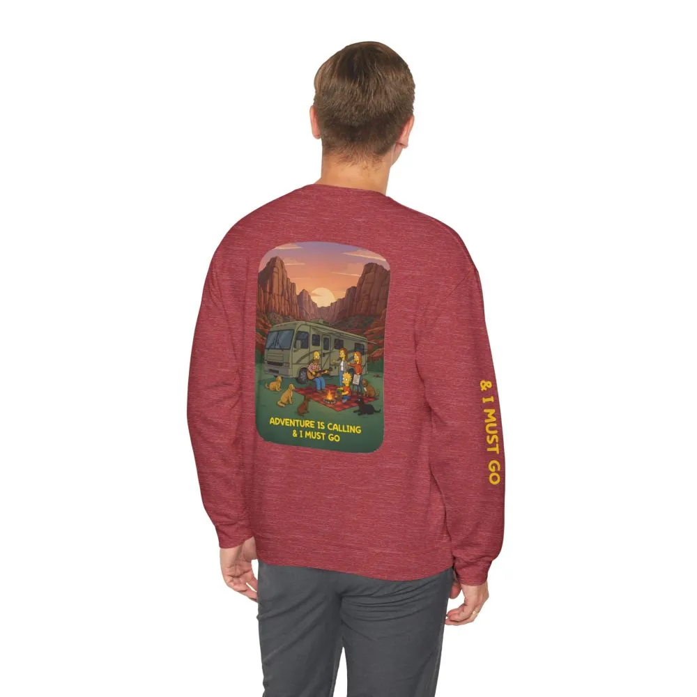 910771029228976584_2048.jpeg Unisex Heavy Blend™ Crewneck Sweatshirt — "Adventure Is Calling-I Must Go" Design Sitcom-Line