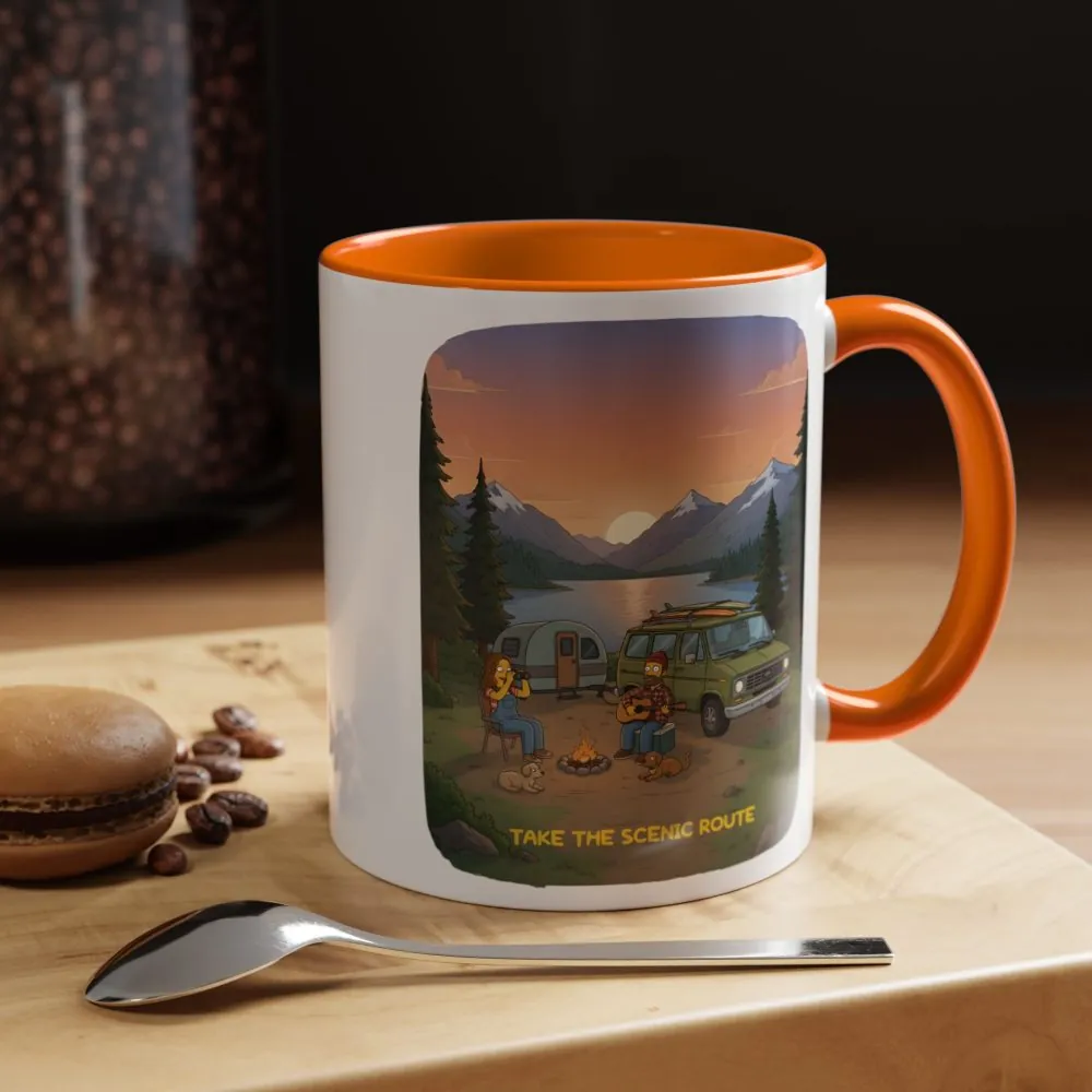 9118548542341068631_2048.jpeg Accent Coffee Mug (11, 15oz) — "Take The Scenic Route" Design Sitcom-Line