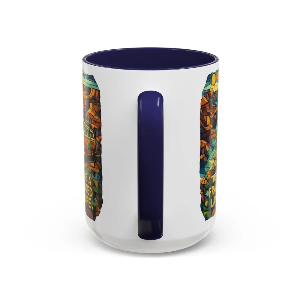9143928559641391564_2048.jpeg Accent Coffee Mug (11, 15oz) — "The Road Is A Fragmented Landscape" Design Cubic-Line