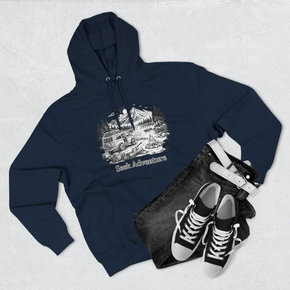 9144820677530973661_2048.jpeg Three-Panel Fleece Hoodie - "Seek Adventure" Design Minimal-Line