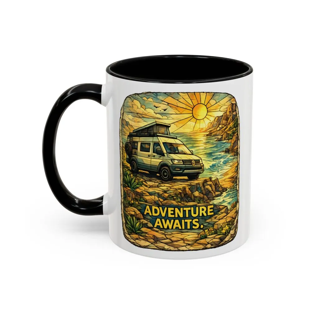 9178404586123366954_2048.jpeg Accent Coffee Mug (11, 15oz) — "Adventure Awaits" Design Cubic-Line